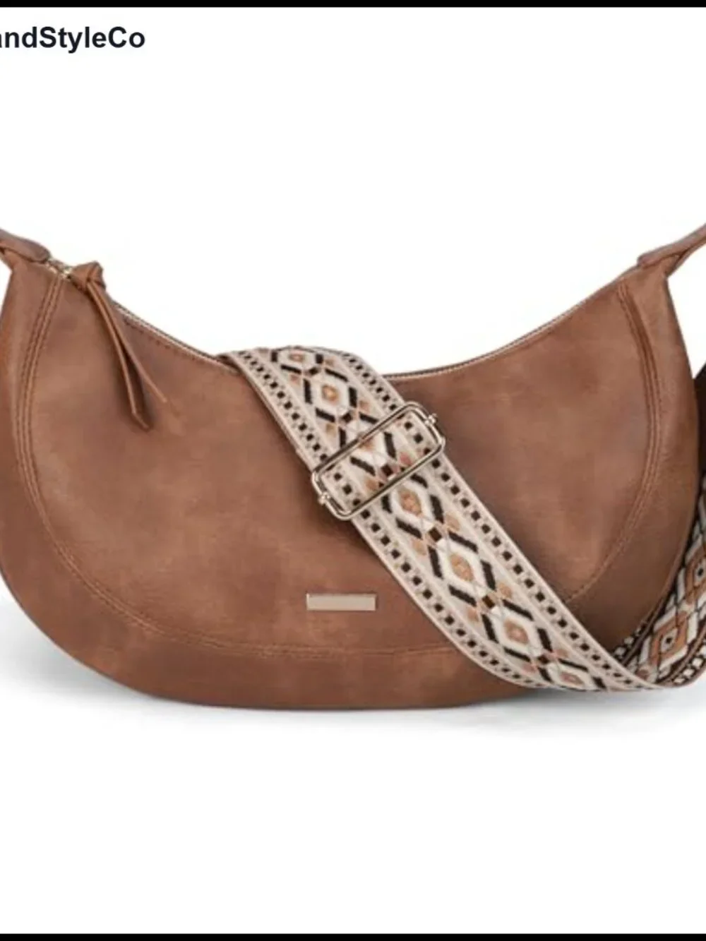 Boho Crescent Hobo Bag Women Faux Leather Crossbody Purse